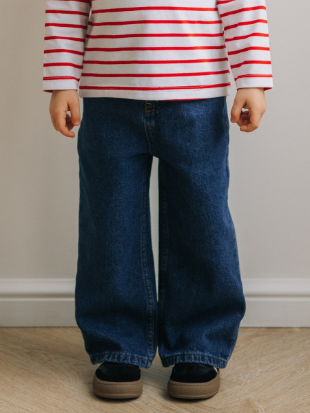 Джинсы Wide Leg, Синий Джинсы Wide Leg, Синий