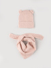 Шапка и шарф Мишка, Пудровый
