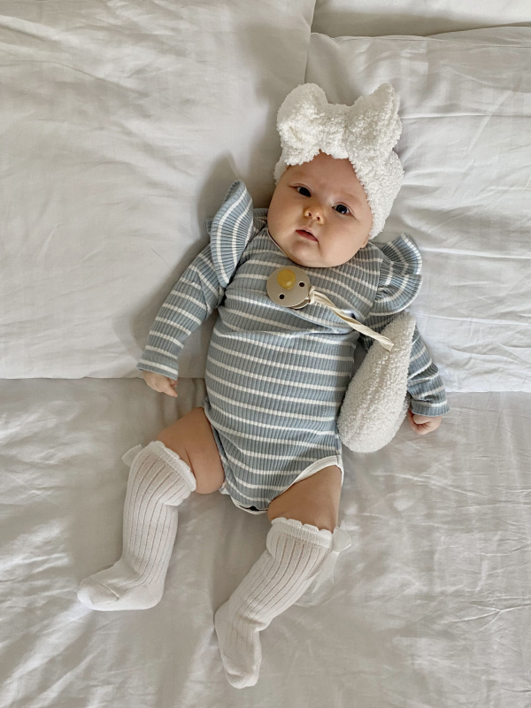 Боди в полоску, Голубой