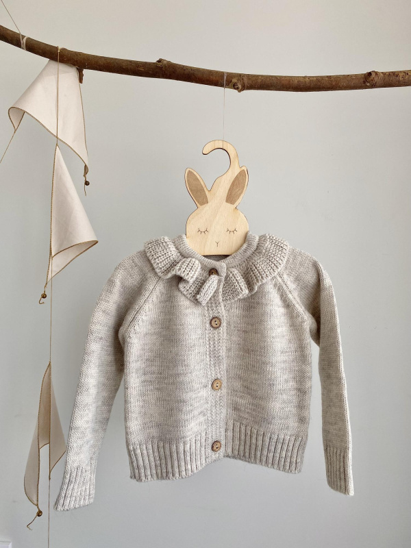 Кардиган с рюшкой, Бежевый