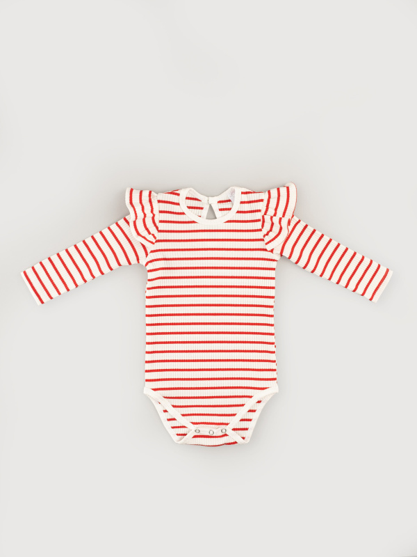 Боди в полоску, Красный