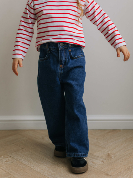 Джинсы Wide Leg, Синий Джинсы Wide Leg, Синий