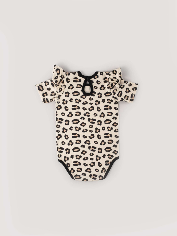 Боди леопардовое, Короткий рукав