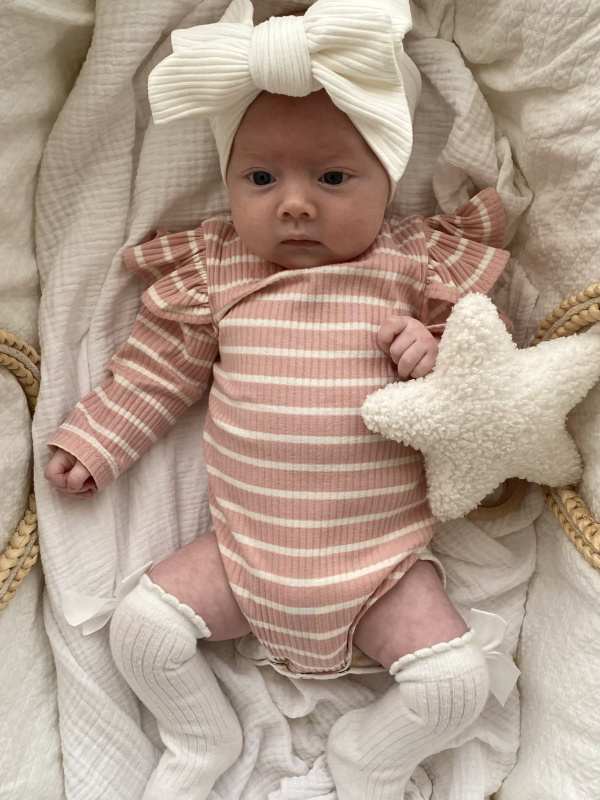 Боди в полоску, Пудровый