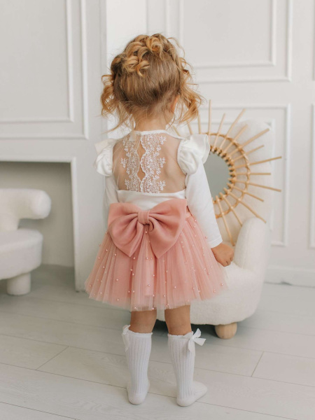 Юбка с бусинками, Светлая пудра