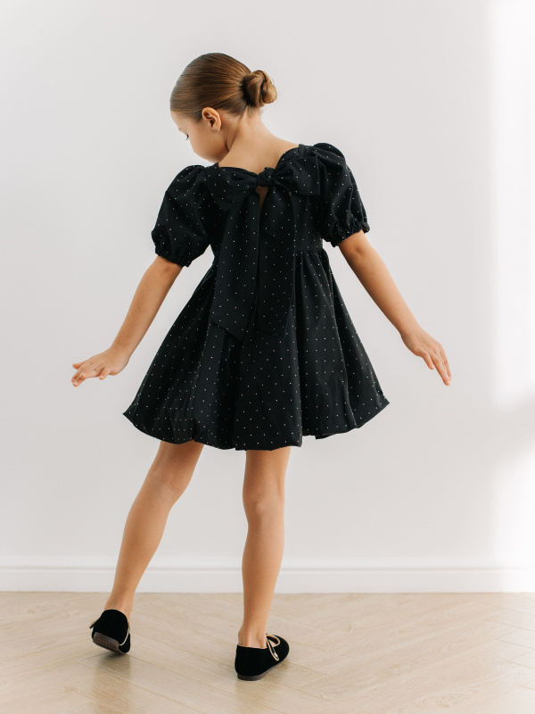 Платье со стразами, Черный