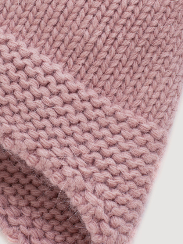 Чепчик с ушками для детей, Пудровый 