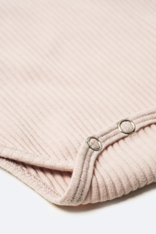 Боди лапша с длинным рукавом и крылышками, Пудровый