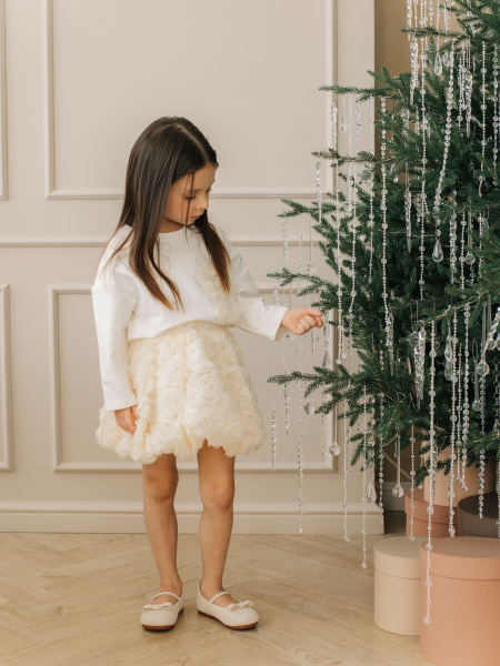 Лонгслив "Flowers", Молоко