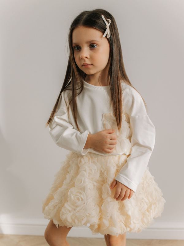 Лонгслив "Flowers", Молоко