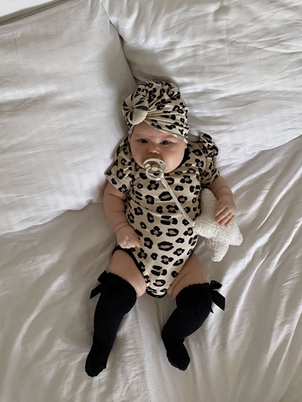 Боди леопардовое, Короткий рукав