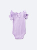 Боди лапша с коротким рукавом и крылышками, Лавандовый