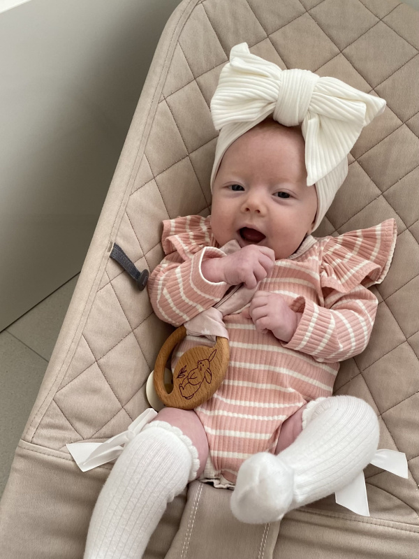 Боди в полоску, Пудровый