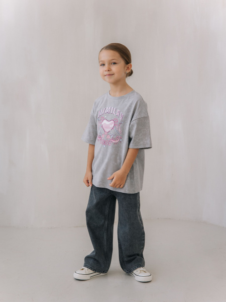 Джинсы Wide Leg, Серый Джинсы Wide Leg, Серый