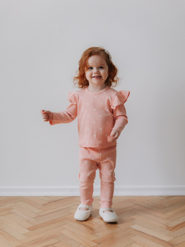 Лонгслив и лосины, Розовый