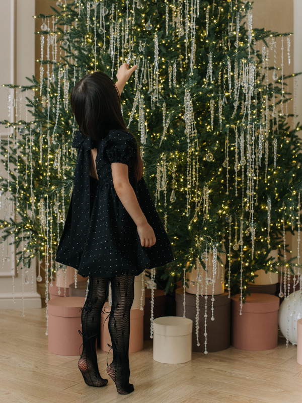 Колготки с бантиками, Черный