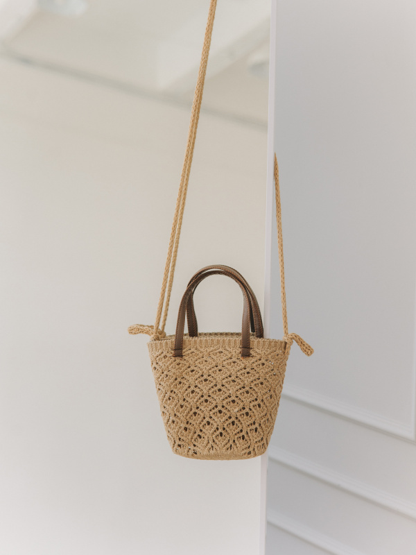 Сумка-тоут плетеная, Коричневый